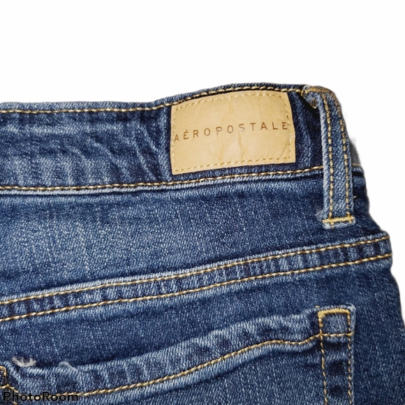 Aeropostale Midi Denim Frayed Design Summer Shorts 420 - Picture 4 of 5